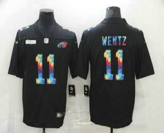 Nike Philadelphia Eagles #11 Carson Wentz Multi-Color Black Crucial Catch Vapor Untouchable Limited Jersey,We sell and wholesale Nike Philadelphia Eagles #11 Carson Wentz Multi-Color Black Crucial Catch Vapor Untouchable Limited Jersey on line form chian!